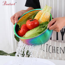 1pcs Kitchen Fine Mesh Kitchen Gadget Stainless Steel Drain Basket Rice Washing Colander Vegetable Fruit Storage Premium 2024 - buy cheap