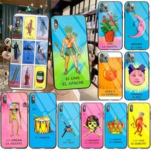 Capa de celular mexicana bingo loteria, vidro temperado para iphone 11 pro xr xs max 8x7 6s 6 plus se 2020 2024 - compre barato