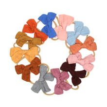 Soild Slub Algodão Arco Headband Do Bebê Headbands de Nylon Super Macio Handmade Acessórios para o Cabelo Meninas 24 Knotbow pçs/lote JFNY173 2024 - compre barato
