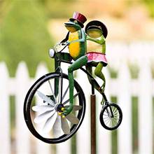 Винтажный велосипедный металлический ветрозащитный Спиннер, мельница для сада в виде животного и мотоцикла, ландшафтное украшение, украшение для сада ручной работы 2024 - купить недорого