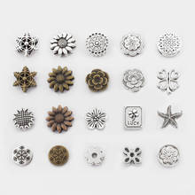 10Pcs Antique Silver Color SunFlower Snowflake Slider Spacers Beads For 10*2mm Flat Leather Cord Bracelet Jewelry Accessories 2024 - buy cheap