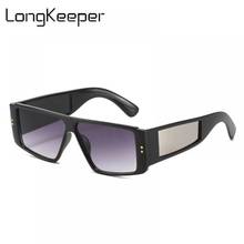 Longkeeper óculos de sol retângulo feminino e masculino, luxuoso vintage 90s, para mulheres e homens 2024 - compre barato