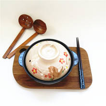Japanese hand painted sakura single lithium porcelain small clay earthen pot cooking flat bottom casserole cooker rice 500ml 2024 - buy cheap