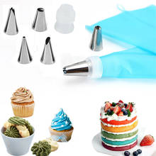 8Pcs/Set Silicone Pastry Bag Reusable Icing Piping Cream Pastry Bag + 6 Cake Nozzles 1 Converter DIY Cake Baking Decorating Tool 2024 - buy cheap