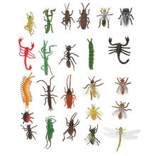 24Pcs/Lot Plastic Insect Model  Kattapillar Flies Dragonfly Cicada Bugs Kids Children Educational Animal Toys Gag Gift 2024 - buy cheap