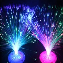 Lâmpada led de fibra ótica que muda de cor, decoração para casa, festa, natal, luzes noturnas, 1 peça 2024 - compre barato