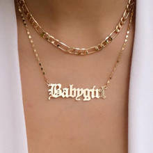 Fashion trend European and American Jewelry Necklace simple English babygirl lady charm letter necklace double personality 2024 - buy cheap