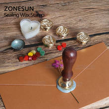 Zonesun ferramenta de lacre de cera, vem com alça de madeira para presente, embalagem, letras, envelopes, convites de casamento 2024 - compre barato
