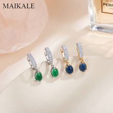 MAIKALE-pendientes coreanos con Zirconia cúbica AAA para mujer, aretes de cobre chapados en oro, joyería, regalos de moda 2024 - compra barato