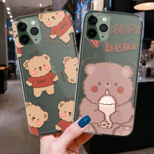 Capa de celular à prova de choque com urso, capa de celular bonita de tpu macio para iphone 12 pro max 12 mini 11 pro max xr x xs max 7 8 plus com desenho animado 2024 - compre barato