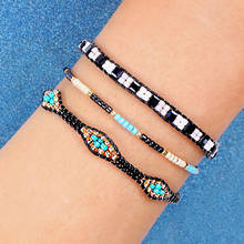 BLUESTAR Cheaper Women 3pcs One Set Evil Eye Charm Bracelet Handmade Bohemian Lady MIYUKI Bead Bracelets 2024 - buy cheap