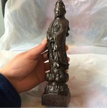 Copper Statue Oriental Vintage Wood Hand Carved Kwan-yin Statue home decoration buddha statue Wooden handicraft 2024 - buy cheap