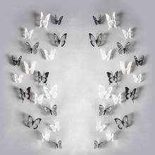 18 pçs/lote 3D Borboletas De Cristal Adesivo de Parede borboleta diy para Decoração de Casa na Parede, ou fazer um padrão de acordo com o projeto 2024 - compre barato