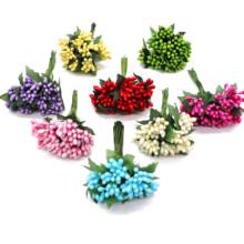 12pçs flores artificiais artesanais de açúcar carimbo, decoração de casamento barata, faça você mesmo, caixa de presente, álbum de recortes, flor falsa 2024 - compre barato