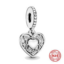 Abalorios de plata esterlina 925 para mujer, accesorio único con forma de corazón colgante, compatible con pulsera Pandora Original, cuentas artesanales para fabricación de joyas 2024 - compra barato