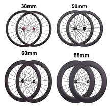 700C Road Bike Carbon Wheels 24/38/50/60/88mm width 23/25/27.5mm Tubular Clincher Tubuless Wheelset with Novatec A271SB F372SB 2024 - buy cheap