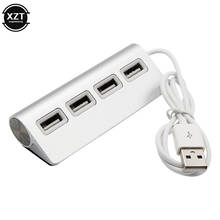 HUB USB 2,0 de 4 puertos, adaptador de Cable divisor de aluminio OTG portátil de alta velocidad para Apple Macbook Air, portátil, PC y tableta 2024 - compra barato