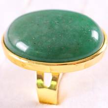 Кольцо на палец для женщин мужчин натуральный драгоценный камень овальное кольцо из бисера зеленое кольцо с авантюрином регулируемое ювелирное изделие подарок 1 шт. Z333 2024 - купить недорого