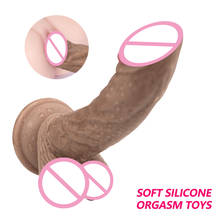 Dupla camada de silicone realista pênis pele sentimento grande vibrador com ventosa vibrador sexo brinquedos para mulher realista pau adulto brinquedos 2024 - compre barato