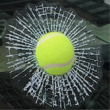2Pcs Funny Car Body Baseball Football Tennis Stereo Broken Glass 3D Sticker Car Window Ball Hits Self Adhesive Decal Accessorie 2024 - buy cheap