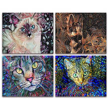 Pintura de diamantes cuadrados completos 5D bordado de animales de punto de cruz gato perro 3D DIY taladro redondo dibujo mosaico 339 2024 - compra barato