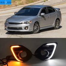 1Pair Fog lamp For Mitsubishi Lancer 2016 2017 2018 2019 12V LED Daytime Running Light DRL Lamp with yellow signal 2024 - buy cheap