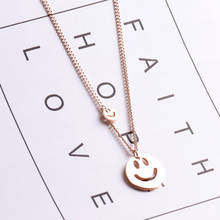Smiley Necklace For Women Titanium Steel Rose Gold Long Necklace Pendant Christmas Gifts For The New Year Chains Choker 2024 - buy cheap