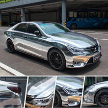 Stretchable Chrome Mirror Silver Vinyl Car Wrap Adhesive Sticker Decal with Air-Release Bubble and Air Free 2024 - buy cheap
