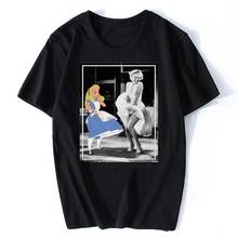 Men's T-shirt Marilyn Monroe Vs Alice In Country Of Wonders Inkdustry Tee Shirt Men Short Sleeve New Tee Streetwear 2024 - buy cheap
