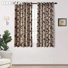 NAPEARL 1 Piece Short Leaves Design Curtains Bedroom Window Kitchen Grommet Top Semi-Blackout Ready Made for Living Room 2024 - buy cheap