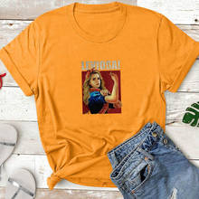 Camiseta feminina divertida, gola redonda, manga curta, de algodão, casual 2024 - compre barato