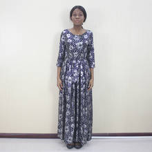 Черное женское платье с круглым вырезом и принтом животных, элегантная уличная одежда с эластичной талией, женские осенние африканские платья 2024 - купить недорого