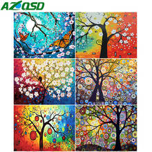 Azqsd 5d pintura diamante árvore broca completa quadrado presente artesanal diamante bordado paisagem mosaico decoração do quarto das crianças 2024 - compre barato