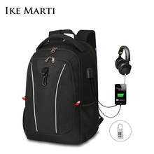 Ike marti masculino grande mochila 17 Polegada portátil mochila à prova dlarge água grande marca preta esportes viagem masculino anti roubo mochila 2024 - compre barato