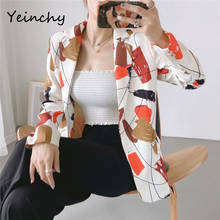 Yeinchy 2020 fashion long sleeve print single-breasted autumn blazer jacket FM6296 2024 - buy cheap