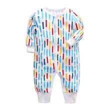 Macacão manga longa para recém-nascidos, pijamas de manga longa para meninos e meninas, roupas de bebê para primavera 100% algodão 2024 - compre barato