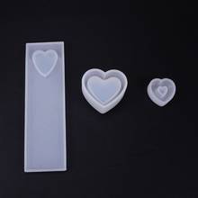 Crystal Epoxy Resin Mold Heart Shaped Box Hollow Pendant Bookmark Silicone Mould  Dried Flower Resin Decorative DIY Hand Crafts 2024 - buy cheap