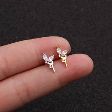 1PCS Girl Gift  Angei Spirit  Crown Cz Ear Studs Helix Piercing Cartilage Earring Conch Rook Tragus Stud Ear Piercing Jewelry 2024 - buy cheap