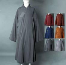 Унисекс, летняя одежда из высококачественного хлопка и льна дзен, одежда для медитации, Униформа, халат Будды, буддийский халат, костюмы кунг-фу из шаолина 2024 - купить недорого