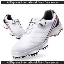 PGM-Zapatillas deportivas de Golf para hombre, zapatos antideslizantes impermeables, con hebilla giratoria, doble charol, 3D 2024 - compra barato