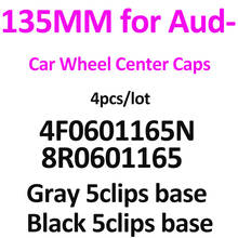 4Pcs For A3 A4 A5 A6 A7 A8 Q5 R8 S4 S5 S6 TT 135MM 5Claw Grey Black Auto Car Wheel Center Hub Caps 4F0601165N 2024 - compre barato