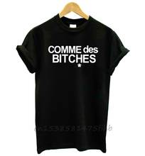 Camiseta con letras de Comme Des bitch para mujer, camiseta divertida prémium No se destiñe, Camisetas estampadas personalizadas 2024 - compra barato