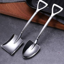 Stainless Steel Iron Shovel Spoon Coffee Ice Cream Spoon Engineering Shovel Retro Cute Square Head Spoon Kitchen Gadget 2024 - buy cheap