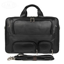 Bolso de mano para ordenador portátil de 17 pulgadas para hombre, de gran capacidad maletín de viaje, de cuero Real, para negocios, novedad, 100% 2024 - compra barato