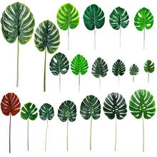 5pcs/lot Artificial Plants Green Turtle Leaves Iron Leaves Garden Home Decor Bouquet Plastic Autumn Decor Artificial Grass Plant 2024 - buy cheap