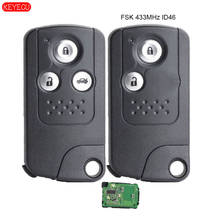 Keyecu chave de controle remoto inteligente para substituição, chave fsk 2/3 mhz id46 para honda civic 433-2009 p/n: 2024 - compre barato