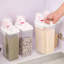 2L пищевой контейнер коробка контейнер для риса пластиковый диспенсер для зерновых культур ящик для хранения кухня еда муки ящик для хранения риса 2024 - купить недорого