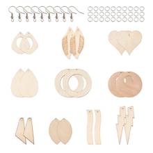 1 Set Natural Wood Big Pendants Charms with Iron Jump Ring and Earring Hooks for Jewelry Making DIY Earring Accessories Supplies 2024 - buy cheap