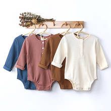 2021 New Newborn Infant Kids Baby Girls Boys Spring Autumn Causal Bodysuits Long Sleeve Solid Warm Jumpsuits Outfit 0-24M 2024 - buy cheap