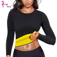 Sexywg colete feminino para corrida, camiseta esportiva sauna modeladora de cintura, agasalho de manga longa roupa esportiva 2024 - compre barato